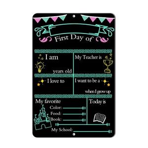 First Day of School Photo Prop Chalkboard Sign for Kids, Girls & Boys